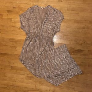 Anthropologie Gold Shimmer Jumpsuit